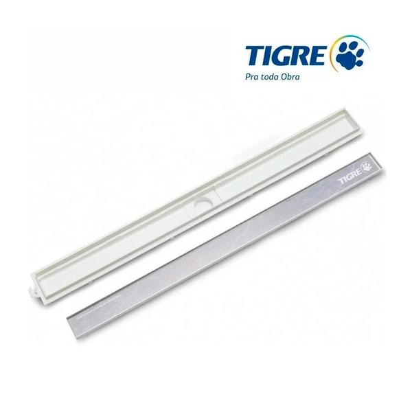 Imagem de Ralo linear oculto invisivel 50cm branco plástico pvc tigre