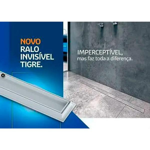 Imagem de Ralo linear oculto invisivel 50cm branco plástico pvc tigre