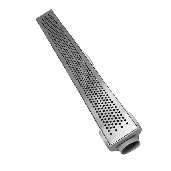 Ralo Linear Quintal Varanda 6x50 Bolinha Cocho Branco - Ficone & Reis Imagem de Ralo Linear Quintal Varanda 6x50 Bolinha Cocho Branco