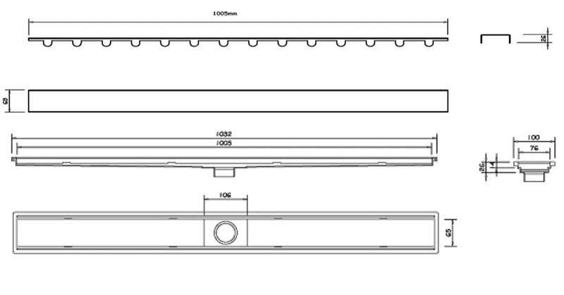 Imagem de Ralo Linear Seca Royal - Tampa Inox 100 Cm