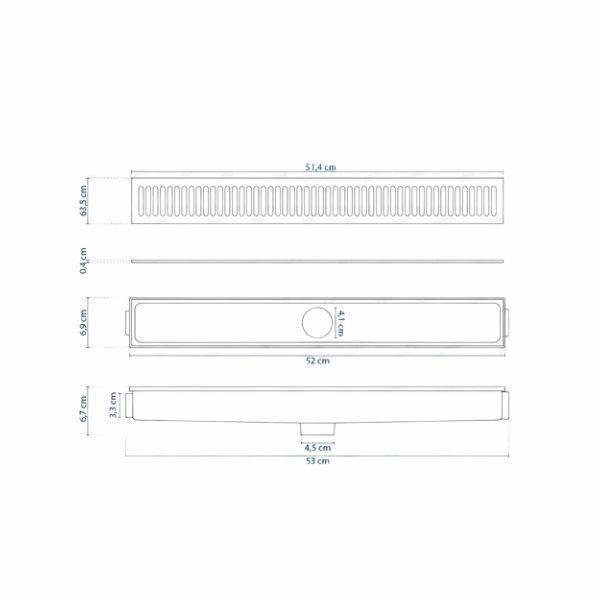 Imagem de Ralo linear sequencial com grelha 7x52 bege gemell