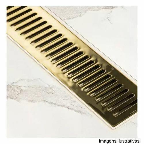 Imagem de Ralo Linear Sequencial Com Grelha 7x52 Dourado Gemell