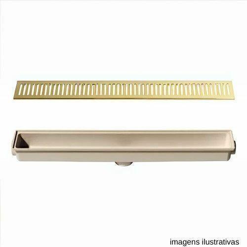 Imagem de Ralo Linear Sequencial Com Grelha 7x52 Dourado Gemell