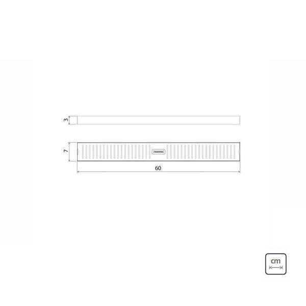Ralo linear tramontina em aco inox 60x7cm Imagem de Ralo linear tramontina em aco inox 60x7cm