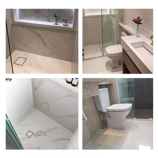 Imagem de Ralo Oculto 15x15 Seca Piso Porcelanato CINZA