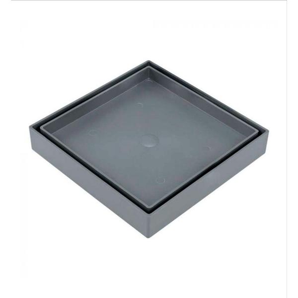 Imagem de Ralo Oculto com Tela 15x15 Quadrado Cinza Platina Gemell