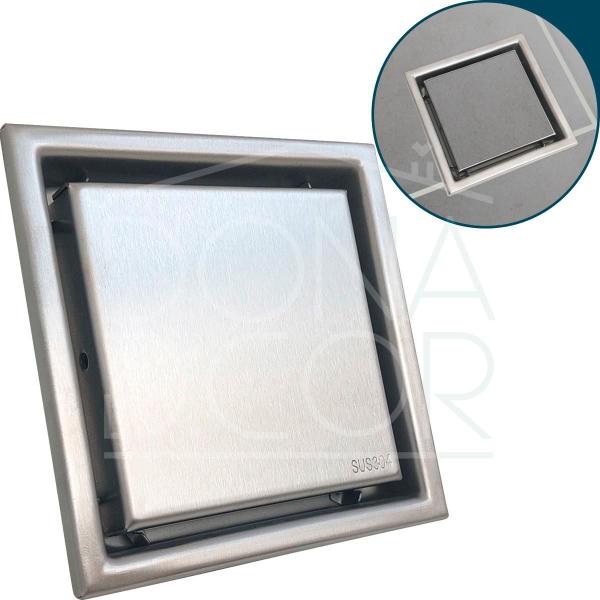 Ralo Oculto Inox 11X11 Tampa Invisível Quadrado Não É Pvc - Dona D.Cor Imagem de Ralo Oculto Inox 11X11 Tampa Invisível Quadrado Não É Pvc