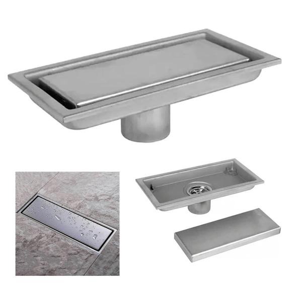 Ralo Oculto Invisivel Linear Inox 60Cm Anti Odor Banheiro - Tatudeboa Imagem de Ralo Oculto Invisivel Linear Inox 60Cm Anti Odor Banheiro