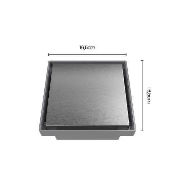 Ralo Oculto Quadrado Astra Roc15I 15Cm Inox Escovado - Astra / Japi Imagem de Ralo Oculto Quadrado Astra Roc15I 15Cm Inox Escovado