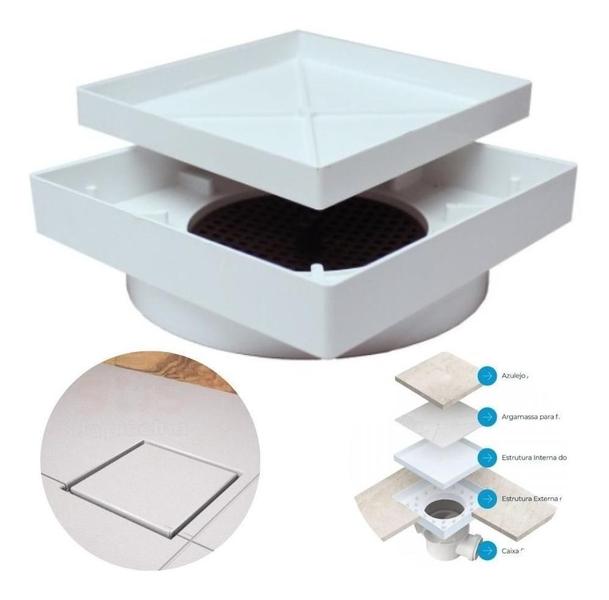 Ralo Oculto Seca Piso Porcelanato Inteligente Invisível - Cooperfibra Imagem de Ralo Oculto Seca Piso Porcelanato Inteligente Invisível