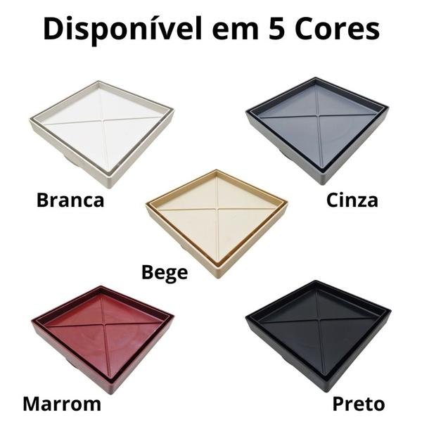 Imagem de Ralo para Banheiro 15x15 Oculto invisível Embutido Cola Piso / Porcelanato Anti inseto e Anti Odor