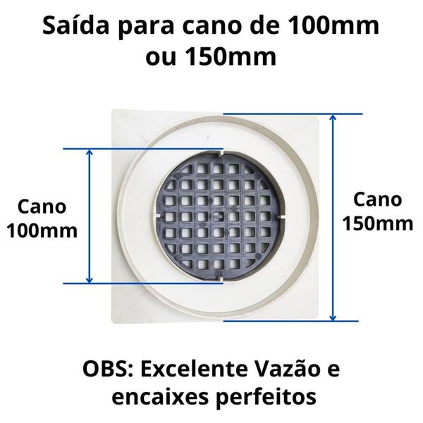 Imagem de Ralo para Banheiro 15x15 Oculto invisível Embutido Cola Piso / Porcelanato Anti inseto e Anti Odor