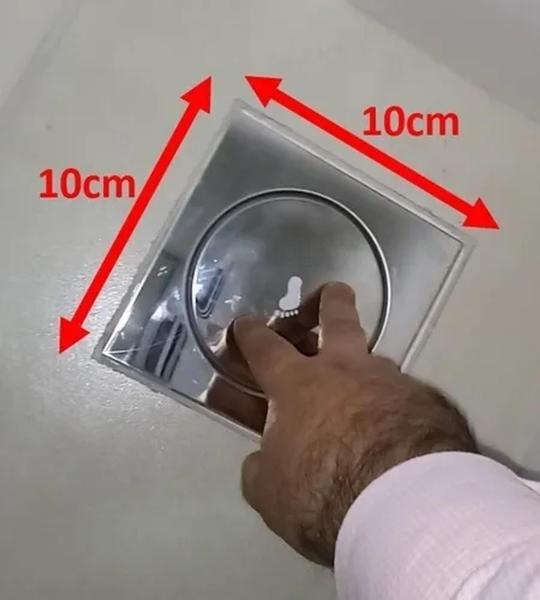 Imagem de Ralo Para Banheiro Inteligente Click Up Quadrado 10x10 Cm Inox 304 - R10