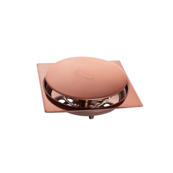 Ralo para piso click rose 10x10cm + porta grelha - Bruno Acabamentos Imagem de Ralo para piso click rose 10x10cm + porta grelha