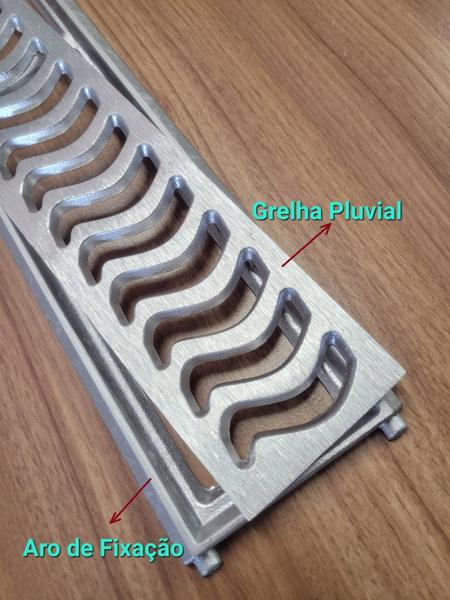 Ralo Pluvial 10x150 com Suporte - Escovado(3 ralos de 50cm)- ZNubi Grelhas & Cia Imagem de Ralo Pluvial 10x150 com Suporte - Escovado(3 ralos de 50cm)- ZNubi Grelhas & Cia