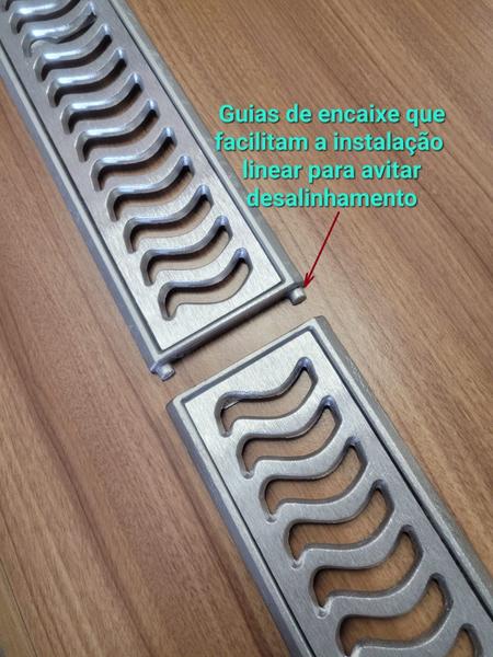 Ralo Pluvial 10x150 com Suporte - Escovado(3 ralos de 50cm)- ZNubi Grelhas & Cia Imagem de Ralo Pluvial 10x150 com Suporte - Escovado(3 ralos de 50cm)- ZNubi Grelhas & Cia