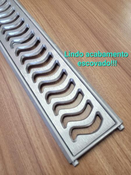 Ralo Pluvial 10x150 com Suporte - Escovado(3 ralos de 50cm)- ZNubi Grelhas & Cia Imagem de Ralo Pluvial 10x150 com Suporte - Escovado(3 ralos de 50cm)- ZNubi Grelhas & Cia