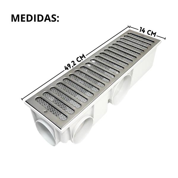 Imagem de Ralo Pluvial modelo 15x50 Inox Modular Branco com Tela