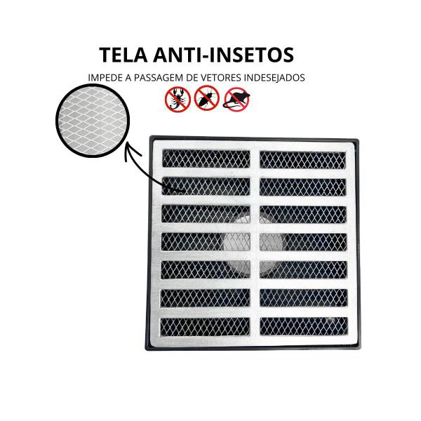 Ralo Quadrado 20x20 Aluminio com Coletor Saída 2 polegadas - FICONE & REIS Imagem de Ralo Quadrado 20x20 Aluminio com Coletor Saída 2 polegadas