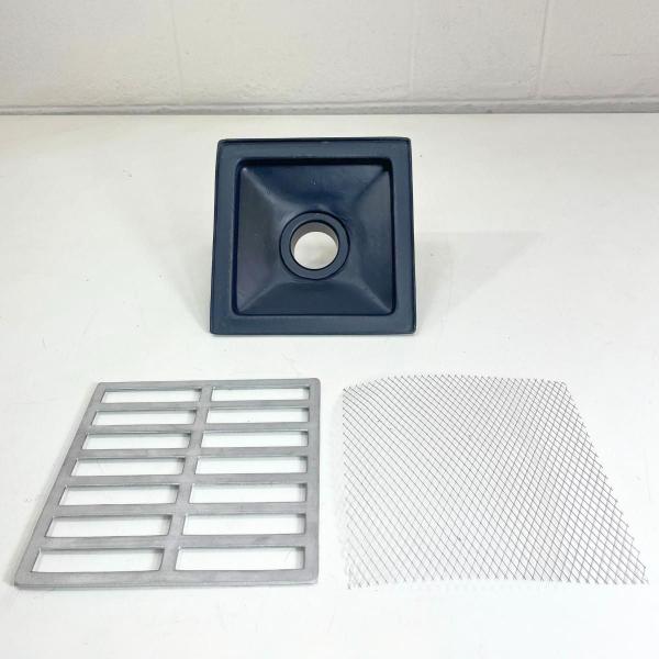 Ralo Quadrado 20x20 Aluminio com Coletor Saída 2 polegadas - FICONE & REIS Imagem de Ralo Quadrado 20x20 Aluminio com Coletor Saída 2 polegadas