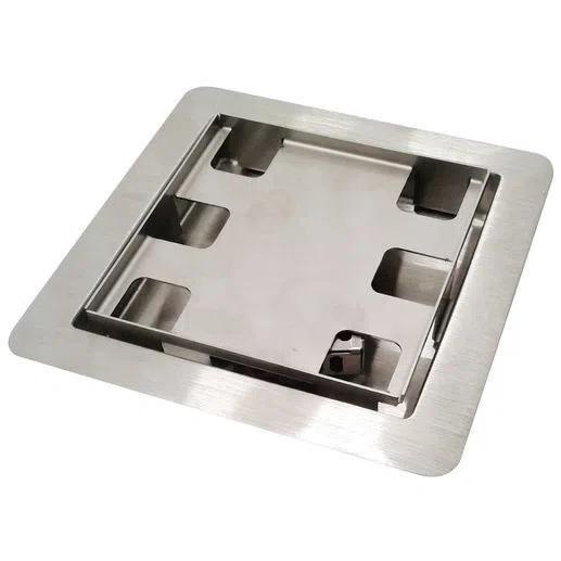 Imagem de Ralo Quadrata Invisivel 10X10 Cm Tampa Oculta Base Inox Ri10