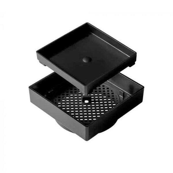 Ralo Quadratta Preto Oculto 10X10 - Simmetria Imagem de Ralo Quadratta Preto Oculto 10X10 - Simmetria