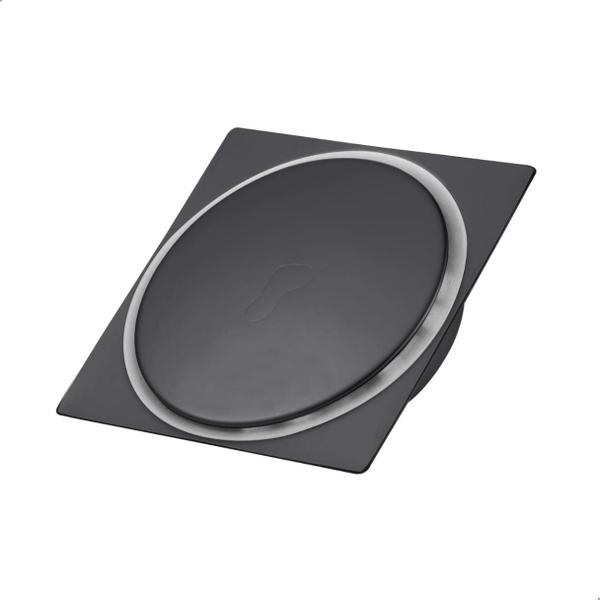 Imagem de Ralo Sistema Clic 10x10 Black Matte Aço Inox Para Banheiro