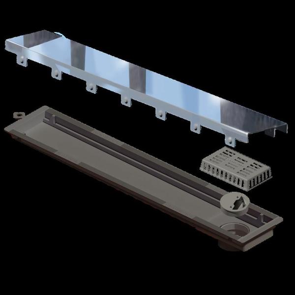 Ralo Versatile Tampa Inox Polida Linear 50Cm Imagem de Ralo Versatile Tampa Inox Polida Linear 50Cm