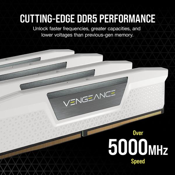 Imagem de RAM Corsair Vengeance DDR5 32 GB (2x16 GB) 5600 MHz CL40 branca