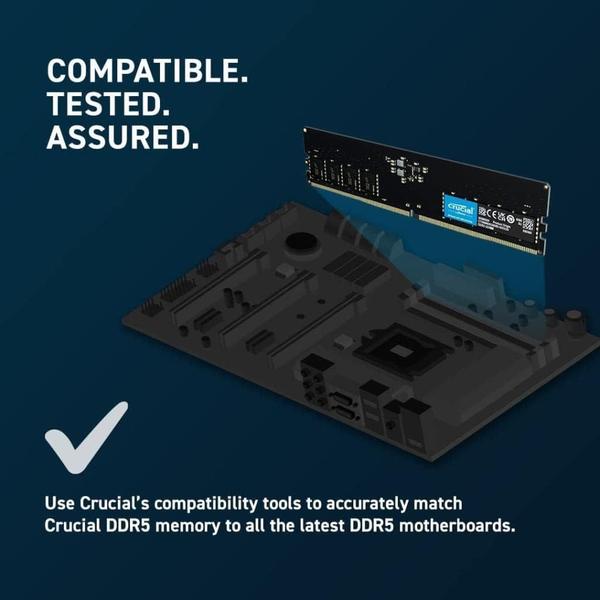 Imagem de RAM Crucial 8 GB DDR5 4800 MHz CL40 288 pinos 1,1 V UDIMM não ECC