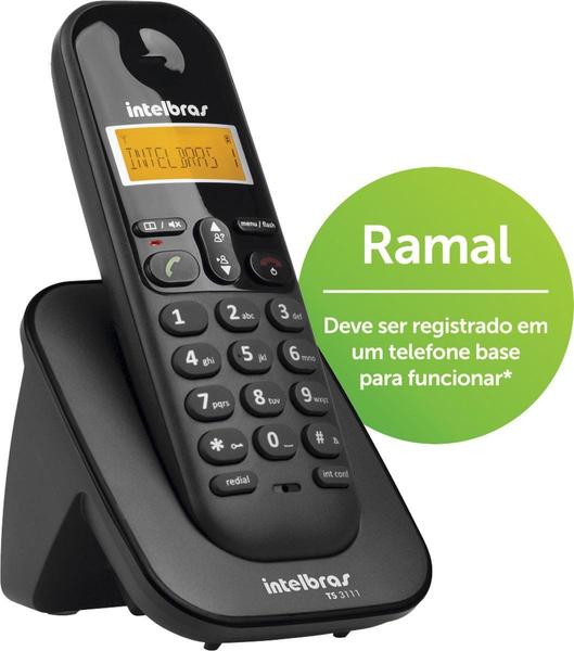 Imagem de Ramal P/ Telefone Sem Fio Digital C/ Identificador De Chamadas Ts 3111 Preto 4123111