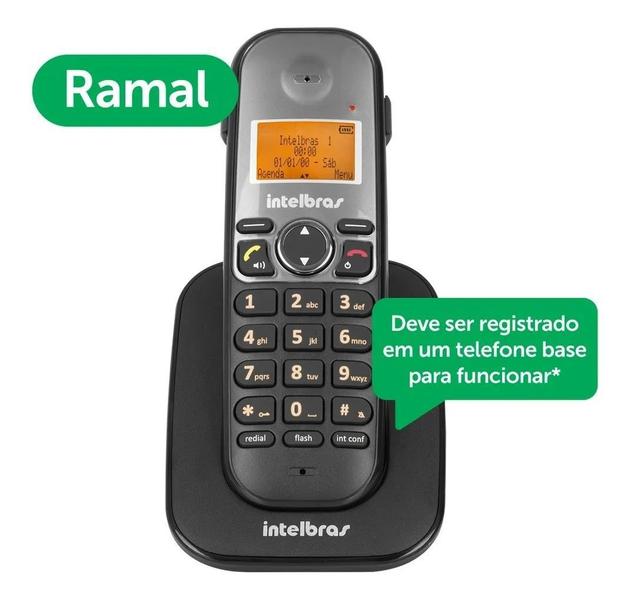 Imagem de Ramal Telefone Adicional Sem Fio Intelbras Ts 5121 Preto