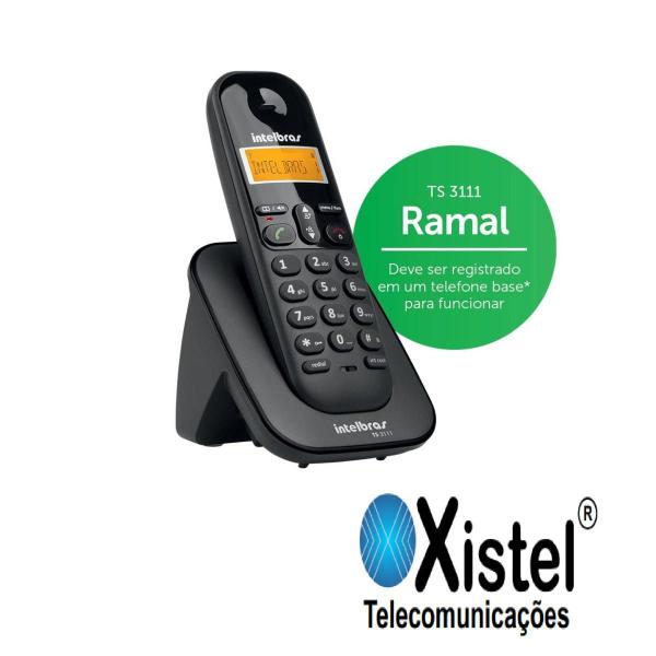 Imagem de Ramal Telefone Sem Fio Intelbras TS 3111 Preto