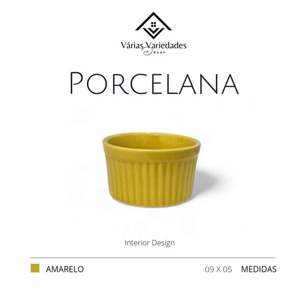 Imagem de Ramekin 150 Ml Canelado Amarelo Em Porcelana Primeira Linha Kit Com 12 - AVB DECORAÇÕES