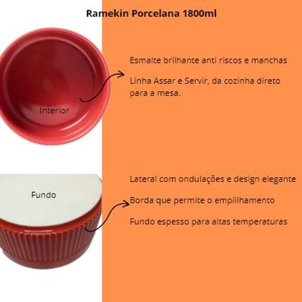 Imagem de Ramekin Porcelana Vermelho 1800ml Germer 