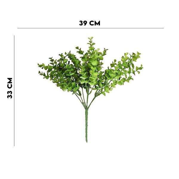 Ramo Planta Artificial Eucalipto Cor Verde Flor Arte 39x33cm Imagem de Ramo Planta Artificial Eucalipto Cor Verde Flor Arte 39x33cm