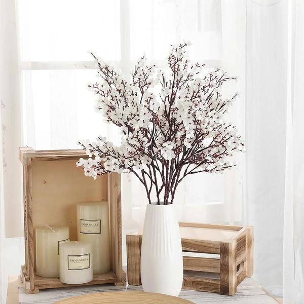 Ramos de Gypsophila Artificial de 50cm - Seda, para Decoração de Casa e Festa Imagem de Ramos de Gypsophila Artificial de 50cm - Seda, para Decoração de Casa e Festa