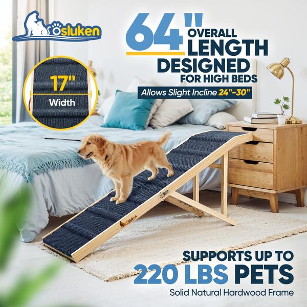 Imagem de Rampa para cães Tsukiko 2024 para cama de 64 cm de comprimento, dobrável, 6 alturas, 100 kg