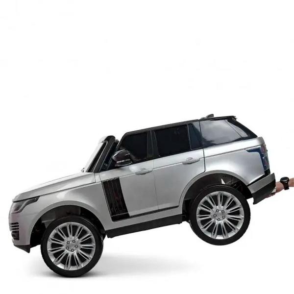 Imagem de Range Rover Carro Elétrico Infantil Mini Land A Bateria Brinquedo de 2 Crianças Motorizado Prata 24V 4x4