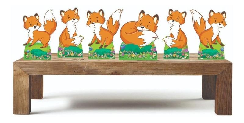 Imagem de Raposinha Fox Kit 6 Displays Totens Mesa Kit Enfeites Festa