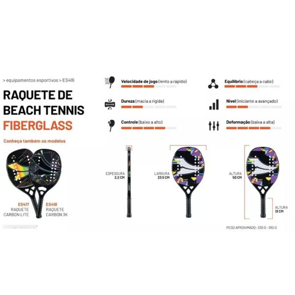 Raquete Beach Tennis Atrio Profissional Fiberglass Iniciante Imagem de Raquete Beach Tennis Atrio Profissional Fiberglass Iniciante