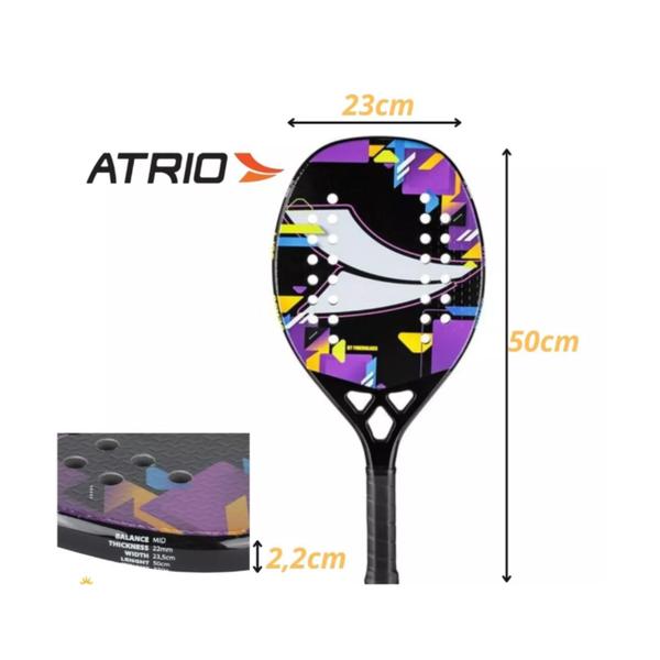 Raquete Beach Tennis Atrio Profissional Fiberglass Iniciante Imagem de Raquete Beach Tennis Atrio Profissional Fiberglass Iniciante