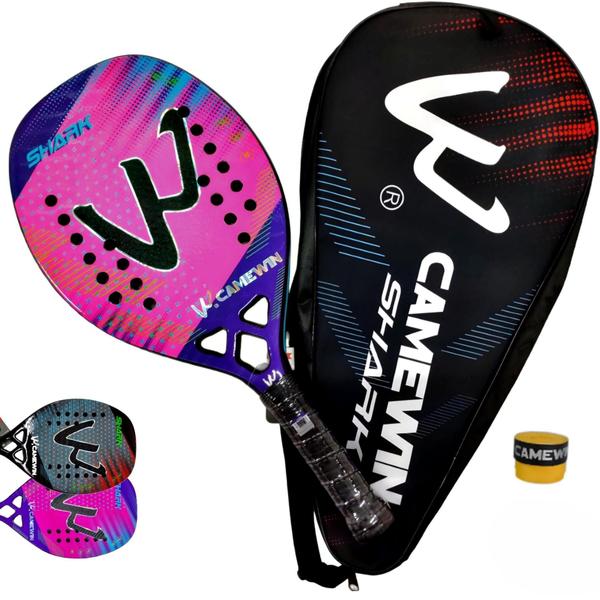 Imagem de Raquete Beach Tennis Camewin Full Carbon 3K + Capa