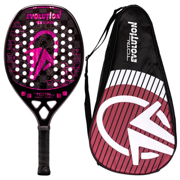 Imagem de Raquete Beach Tennis Carbono 18k Total Evolution Violeta 2025 + Capa