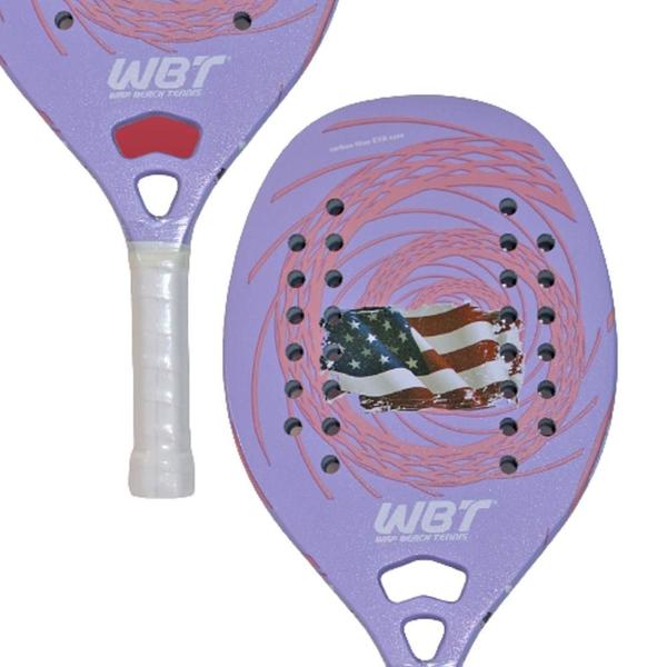 Imagem de Raquete beach tennis carbono 3k wbt american com capa raqueteira tenis de praia profissional