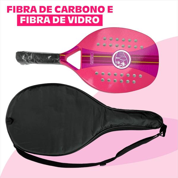 Imagem de Raquete Beach Tennis Carbono Capa Protetora presente natal esposa marido mulher homem Padel praia