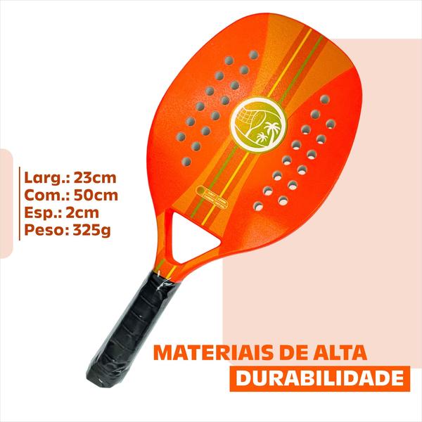 Imagem de Raquete Beach Tennis Fiberglass Praia Case Protetor Iniciante Fibra Carbono Leve Resistente Padel 28