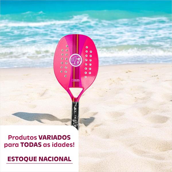 Imagem de Raquete Beach Tennis Fiberglass Praia Case Protetor Iniciante Fibra Carbono Leve Resistente Padel 28