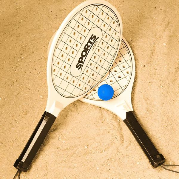 Imagem de Raquete Beach Tennis Frescobol Praia Kit Raquetes De Tênis Raquete Bolinha de Borracha Acessórios