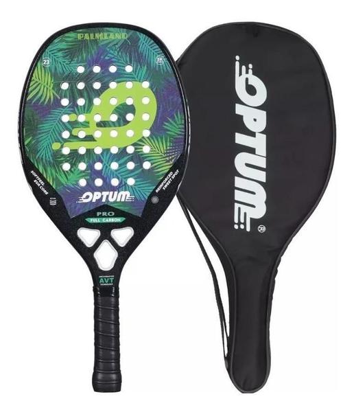 Imagem de Raquete Beach Tennis Optum Full Carbono 3K Palmland Verde